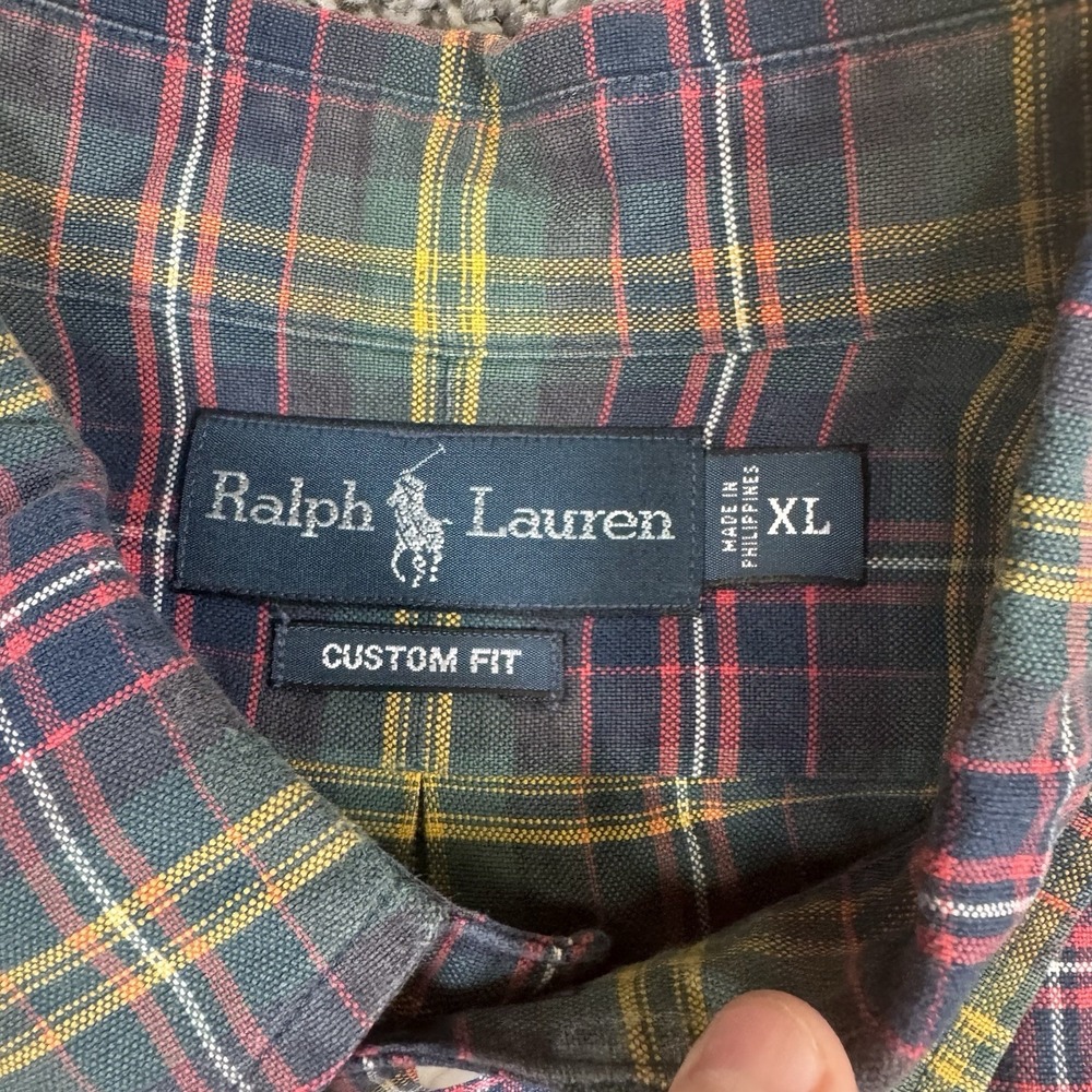 Ralph‎ Lauren Men's XL Custom Multicolor Plaid Long Sleeve Button Front Shirt - Picture 3 of 8